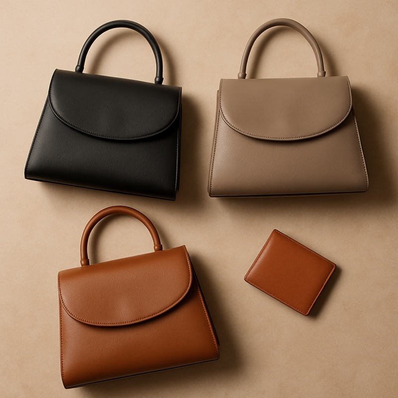 Leather handbags and a wallet
